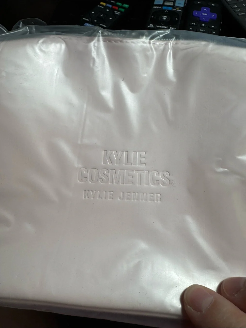 Kylie Cosmetics Pale Pink Embossed Logo Makeup Pouch